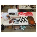 Table Lot w/ Toaster Oven, Household & Misc
