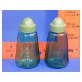 Green Glass Salt & Pepper Shakers