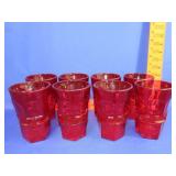 8 Fostoria Argus Ruby Tumblers