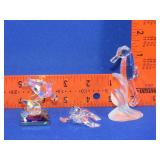 2 Swarovski Crystal Animal Figurine & 1 Other Fig