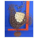 Metal Rooster Planter