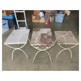 Three Metal Patio Tables