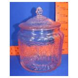 Pink Depression Biscuit Jar