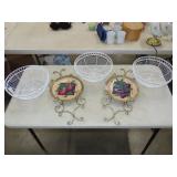 Metal Basket & Decorative Plates