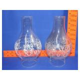 Pair of Kerosene Lamp Chimneys