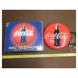 Coca Cola Disk Telephone w/ Extra Phone