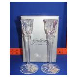 Pair of Gorham Crystal Lady Anne Candle Sticks