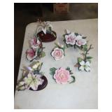 Lot of Bone China Flowers