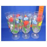 7 Block Basics Handpainted Tea Glassses