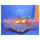 Carnival Glass Iris & Herringbone Bowl - 12"