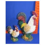 Pair of Composite Chickens