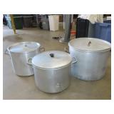 Three Aluminum Stock Pots
