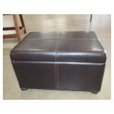 Leather Style Storage Ottoman