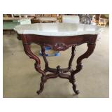 Walnut Marble Top Center Table