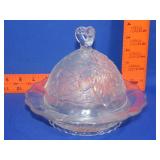 Glass Maple Leaf Butter Dish