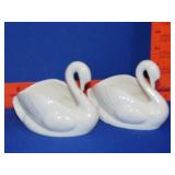 Pair of Swan Planters