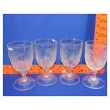 4 Iris & Herringbone Water Goblets