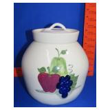 Pottery Style Fruit Decorated Storage Jar