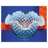 Opalescent Ruffle Edge Hobnail Bowl - 7"