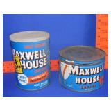 2 Maxwell House Coffee Tins