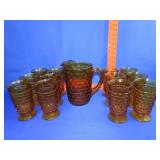 13pc Whitehall Amber Cubist Water Set