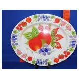 Enamel Fruit Decorated Platter - 18"