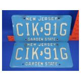 Pair of New Jersey License Plates