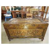 Heavily Carved Camphor Wood Chest