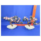 Pair of Glass Bonsai Trees