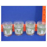 4 Wedgewood Hellenic Shot Glasses
