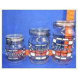 3pc Glass Canister Set