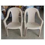 Two Plastic Chairs Good Shape
