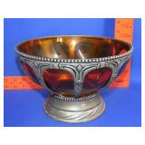 Amber Glass Center Bowl - 9 1/2"
