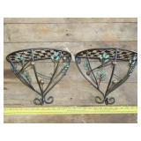 Pair Metal Wall Shelfs