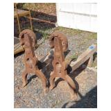 Pair of Cast Iron Andirons