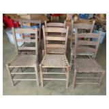 6 Old Ladder Back Chairs