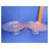 2 Jeannette Glass "Harp" Cake Stand - 10"