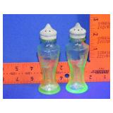 Pair of Uranium Glass Salt & Pepper Shakers