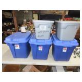 5 Plastic Tubs w/ Lids