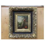 Framed Peacock Oil on Canvas - 20x22