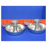 Pair of Pewter Candle Holders