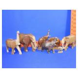 Lot of Wood Elephants