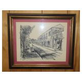 Framed Train Street St. Thomas Print - 18x16