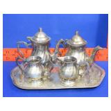 5pc Miniature Silver Plate Tea Set