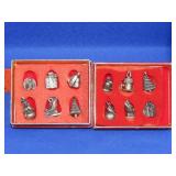 2 Reed & Barton Silver Tone Christmas Charm Sets
