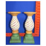Pair of Ceramic Candle Stands