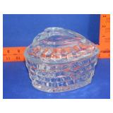 Glass Cubist Pattern Heart Shaped Candy Dish