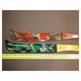 2 Painted Wood Machetes