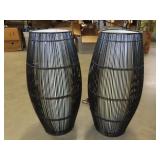 Pair of Metal Floor Lanterns - 24'