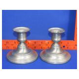 Pair of Pewter Candle Holders